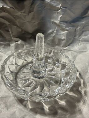 Clear pressed Glass Ring Holder/trinket Dish